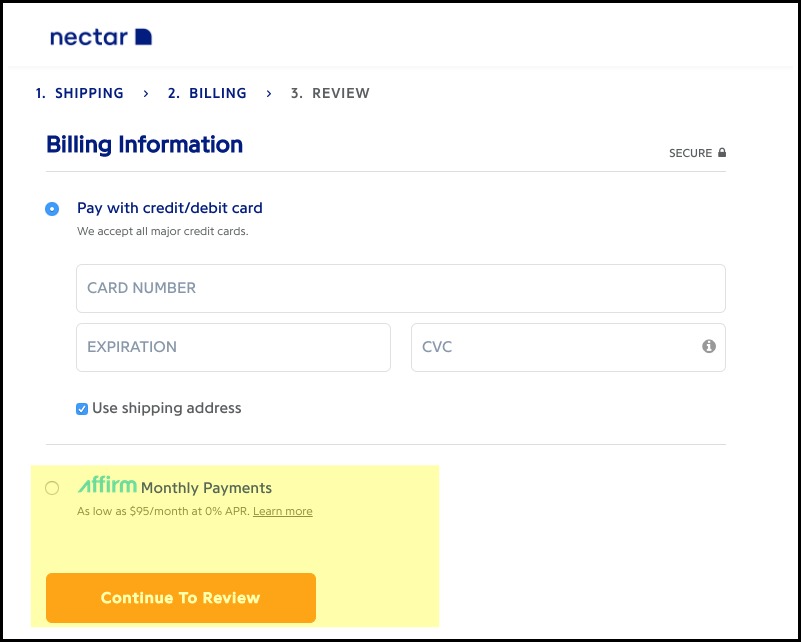 Nectar mattress monthly payments