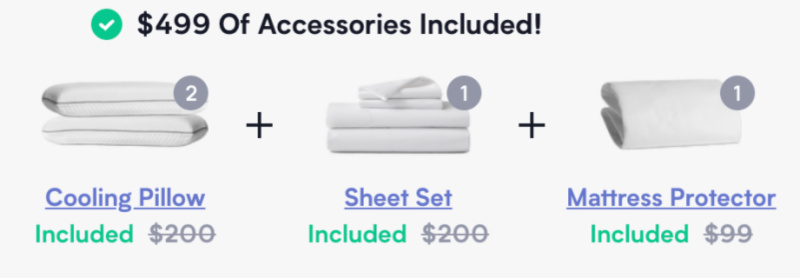 Free pillow sheets and mattress protector with purchase of Nectar Mattress